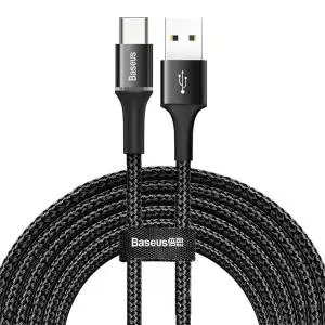 Kabel Baseus Halo USB-C z podświetleniem LED 3m 2A czarny