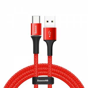 Kabel Baseus Halo USB-C z podświetleniem LED 3A 1m czerwony