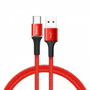 Kabel Baseus Halo USB-C z podświetleniem LED 3A 0,5m czerwony