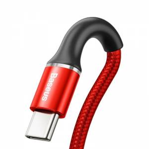 Kabel Baseus Halo USB-C z podświetleniem LED 3A 0,5m czerwony