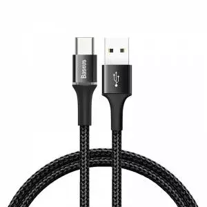 Kabel Baseus Halo USB-C z podświetleniem LED 3A 0,5m czarny