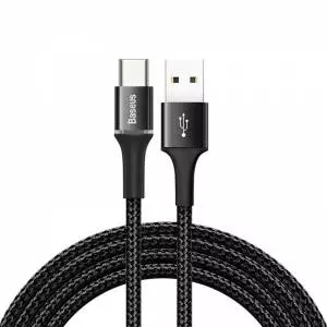 Kabel Baseus Halo USB-C z podświetleniem LED 2A 2m czarny