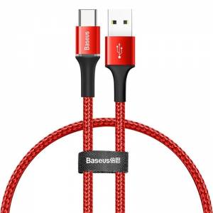 Kabel Baseus Halo USB-C z podświetleniem LED 0,25m 3A czerwony