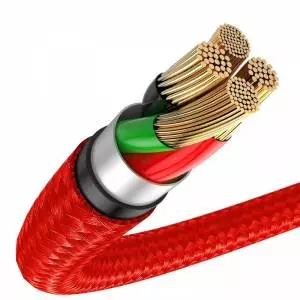 Kabel Baseus Halo USB-C z podświetleniem LED 0,25m 3A czerwony
