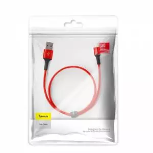Kabel Baseus Halo USB-C z podświetleniem LED 0,25m 3A czerwony