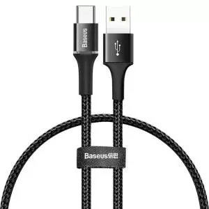 Kabel Baseus Halo USB-C z podświetleniem LED 0,25m 3A czarny