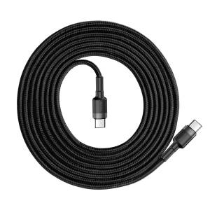 Kabel USB-C PD Baseus Cafule PD 2.0, QC 3.0, 60W, 2m (czarno-szary)