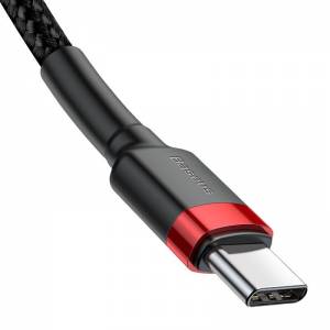 Kabel USB-C PD Baseus Cafule PD 2.0 QC 3.0 60W 2m (czarno-czerwony)