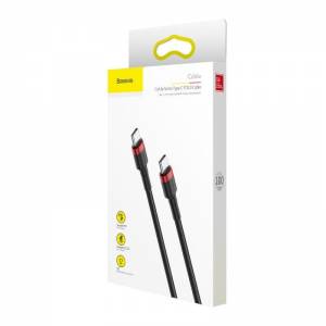 Kabel USB-C PD Baseus Cafule PD 2.0 QC 3.0 60W 1m (czarno-czerwony)