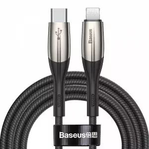 Kabel USB-C do Lightning PD Baseus Horizontal, Power Delivery, dioda LED, 2m czarny