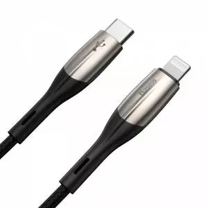 Kabel USB-C do Lightning PD Baseus Horizontal, Power Delivery, dioda LED, 2m czarny