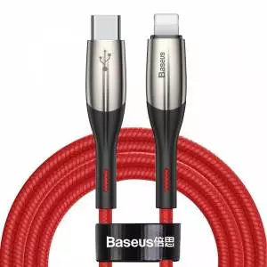 Kabel USB-C do Lightning PD Baseus Horizontal, Power Delivery, dioda LED, 2m czerwony