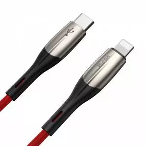 Kabel USB-C do Lightning PD Baseus Horizontal, Power Delivery, dioda LED, 2m czerwony