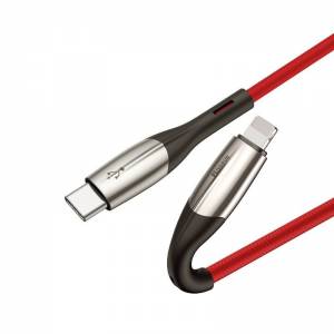 Kabel USB-C do Lightning PD Baseus Horizontal, Power Delivery, dioda LED, 2m czerwony