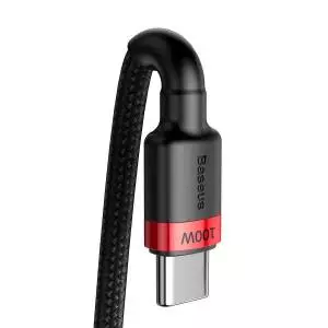 Kabel USB-C Baseus Cafule, QC 3.0, PD 2.0, 100W, 5A, 2m (czerwono-czarny)