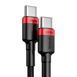 Kabel USB-C Baseus Cafule, QC 3.0, PD 2.0, 100W, 5A, 2m (czerwono-czarny)