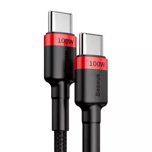 Kabel USB-C Baseus Cafule, QC 3.0, PD 2.0, 100W, 5A, 2m (czerwono-czarny)