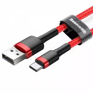 Kabel USB-C Baseus Cafule 3A 1m czerwony