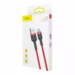 Kabel USB-C Baseus Cafule 3A 1m czerwony