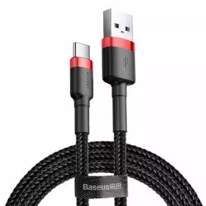 Kabel USB-C Baseus Cafule 3A 1m czerwono-czarny