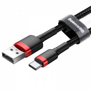 Kabel USB-C Baseus Cafule 3A 1m czerwono-czarny