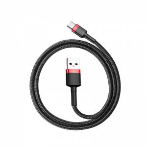 Kabel USB-C Baseus Cafule 3A 1m czerwono-czarny