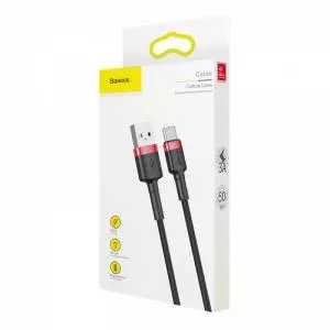 Kabel USB-C Baseus Cafule 3A 1m czerwono-czarny