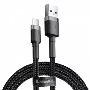 Kabel USB-C Baseus Cafule 3A 0.5m szaro-czarny