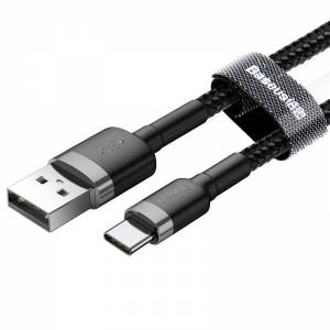 Kabel USB-C Baseus Cafule 3A 0.5m szaro-czarny