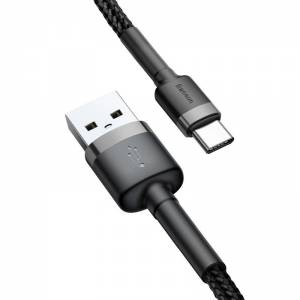 Kabel USB-C Baseus Cafule 3A 0.5m szaro-czarny
