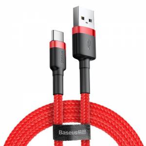 Kabel USB-C Baseus Cafule 3A 0.5m czerwony