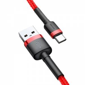 Kabel USB-C Baseus Cafule 2A 3m czerwony