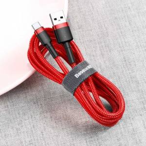 Kabel USB-C Baseus Cafule 2A 3m czerwony