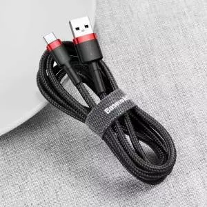 Kabel USB-C Baseus Cafule 2A 3m czerwono-czarny