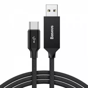 Długi kabel USB-C Baseus Artistic QC 3.0 5m 3A (czarny)