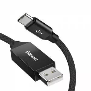 Długi kabel USB-C Baseus Artistic QC 3.0 5m 3A (czarny)