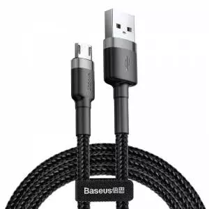 Kabel Micro USB Baseus Cafule 2.4A 1m (szaro-czarny)