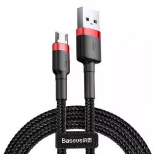 Kabel Micro USB Baseus Cafule 2.4A 0.5m (czerwono-czarny)