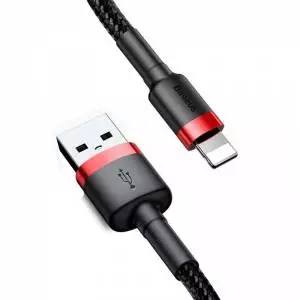 Kabel Lightning USB Baseus Cafule 2,4A 0,5m (czarno-czerwony)