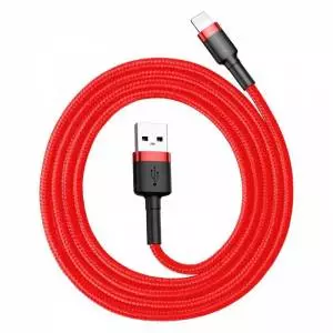 Kabel Lightning USB Baseus Cafule 2,4A 0,5m (czerwony)