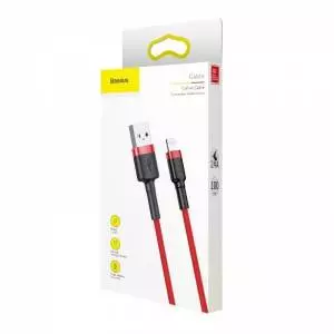 Kabel Lightning USB Baseus Cafule 2,4A 0,5m (czerwony)