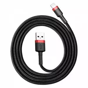 Kabel Lightning USB Baseus Cafule 1,5A 2m (czarno-czerwony)