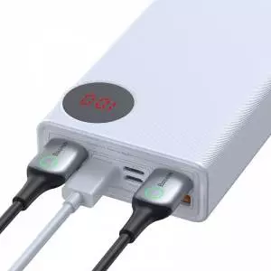 Powerbank 30000mAh z wyświetlaczem Baseus Mulight 2x USB, QC 3.0, PD (biały)