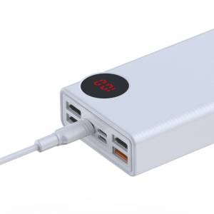 Powerbank 30000mAh z wyświetlaczem Baseus Mulight 2x USB, QC 3.0, PD (biały)
