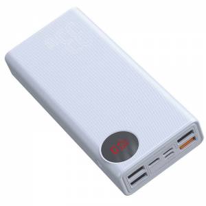 Powerbank 30000mAh z wyświetlaczem Baseus Mulight 2x USB, QC 3.0, PD (biały)