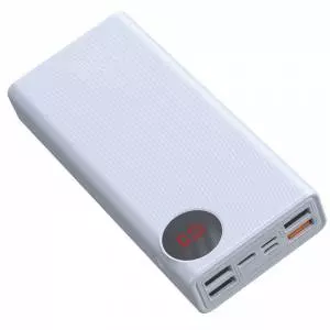 Powerbank 30000mAh z wyświetlaczem Baseus Mulight 2x USB, QC 3.0, PD (biały)