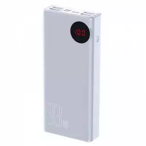 Powerbank 30000mAh z wyświetlaczem Baseus Mulight 2x USB, QC 3.0, PD (biały)