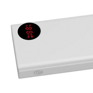 Powerbank 20000mAh z wyświetlaczem Baseus Mulight 2x USB, QC 3.0, PD, 45W (biały)