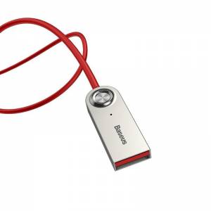 Adapter audio Baseus - Bluetooth 5.0, USB, AUX czerwony