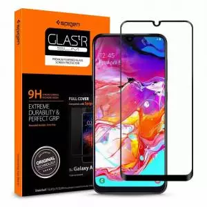 Szkło hartowane Spigen Glass Fc do Galaxy A70 Black